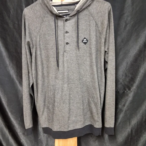 Grey RVCA size mens medium pullover hoodie with pockets - Picture 8 of 9